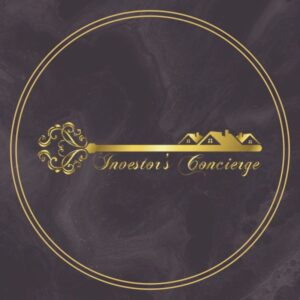 The logo of Investors' Concierge with a brown background