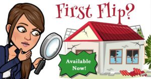 Advertising cartoon about first house flipping